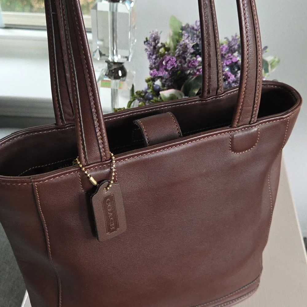 Vintage COACH Mahogany Bleeker Leather Tote Bag - Picture 5 of 14